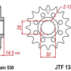 JT ZĘBATKA PRZEDNIA 1340 18 HONDA CB 1100 SA / EX '14-'19, CB 1100 RS 17-'20 (JTF1340.18) (ŁAŃC. 530)