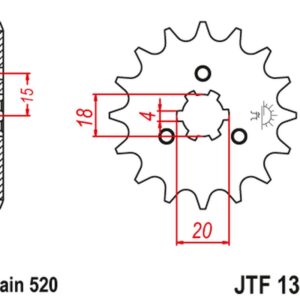 JT ZĘBATKA PRZEDNIA 2056 11 HONDA ATC 185/200 '80-86' (205611JT) (ŁAŃC. 520) NA ZAMÓWIENIE