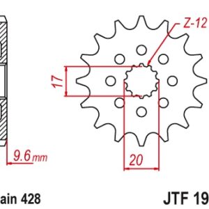 JT ZĘBATKA PRZEDNIA 2084 14 KTM SX 85 18-24, HUSQVARNA TC 85 18-24 (+1) (JTF1905.14)* (ŁAŃC. 428)