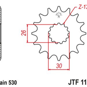 JT ZĘBATKA PRZEDNIA 2090 17 Z GUMĄ TRIUMPH DAYTONA 955/SPRINT ST/SPRINT GT (209017JTRB) (ŁAŃC. 530)