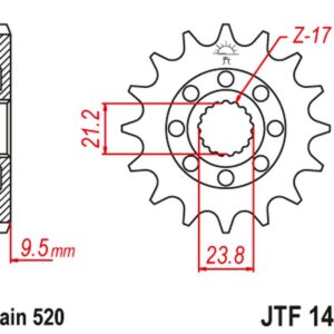 JT ZĘBATKA PRZEDNIA 2133 15 SUZUKI RMZ 450 '05-'12 (213315JT) (ŁAŃC. 520)