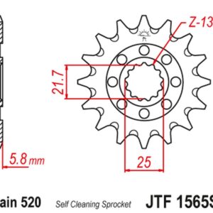 JT ZĘBATKA PRZEDNIA 2141 13 KAWASAKI KXF 450 '06-20' KLX 450 '08-20' SAMOCZYSZCZĄCA (214113JT) (ŁAŃC. 520)