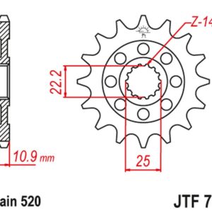 JT ZĘBATKA PRZEDNIA 2145 16 APRILIA 450/550 RXV-SXV 06-12 SWM300/500 (214516JT) (ŁAŃC.520)