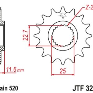 JT ZĘBATKA PRZEDNIA 2180 11 POLARIS 250/300/325/400/500 (218011JT) (ŁAŃC. 520)