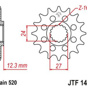 JT ZĘBATKA PRZEDNIA 2310 15 SUZUKI GSXR 1000 '17-20' (231015JT) (ŁAŃC. 520) KONWERSJA