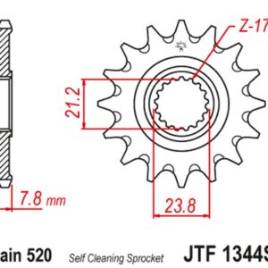 JT ZĘBATKA PRZEDNIA 2320 13 HONDA CRF 250R '18-'23 SAMOOCZYSZCZAJĄCA (232013JTSC) (ŁAŃC. 520)