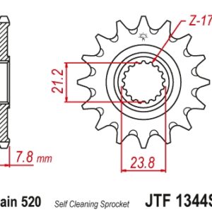 JT ZĘBATKA PRZEDNIA 2320 14 HONDA CRF 250R 18-19 SAMOOCZYSZCZAJĄCA (232014JTSC) (ŁAŃC. 520)
