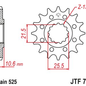 JT ZĘBATKA PRZEDNIA 2331 14 BENELLI BN 302 '15-'21, 500 LEONCINO '17-'21, TRK 502 '17-'21, TRX 502X '18- , MULTISTRADA 1158 '21-'24 (233114JT) (ŁAŃC. 525)