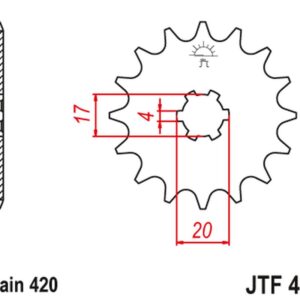 JT ZĘBATKA PRZEDNIA 249 12 SUZUKI RM 50 '81-'82 (24912JT) (ŁAŃC. 420)