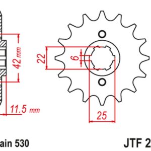 JT ZĘBATKA PRZEDNIA 277 16 HONDA FT 500 '82-'84 (27716JT) (ŁAŃC. 530) (PC07)