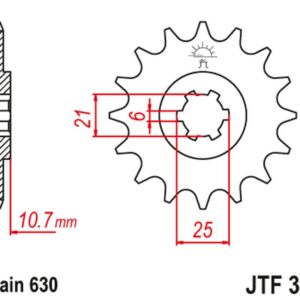 JT ZĘBATKA PRZEDNIA 288 15 HONDA CB 750 F/K '77-78' (28815JT) (ŁAŃC. 630) NA ZAMÓWIENIE