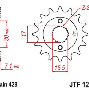JT ZĘBATKA PRZEDNIA 332M 14 HONDA CR80/85 (332M14JT) (ŁAŃC. 428)