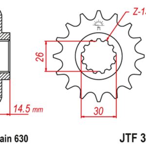 JT ZĘBATKA PRZEDNIA 335 15 HONDA CB 750 F/K '77-78' (33515JT) (ŁAŃC. 630) NA ZAMÓWIENIE