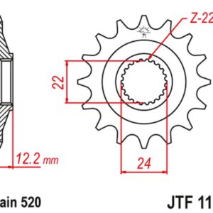 JT ZĘBATKA PRZEDNIA 405 17 APRILIA 600 '85-'87 (40517JT) (ŁAŃC. 520)