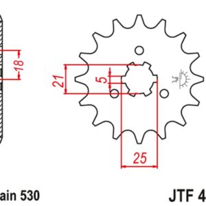 JT ZĘBATKA PRZEDNIA 424 14 SUZUKI GT 380/550/750 (42414JT) (ŁAŃC. 530) NA ZAMÓWIENIE