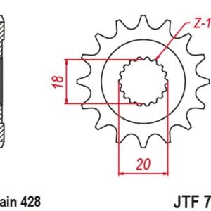 JT ZĘBATKA PRZEDNIA 426 13 BENELLI 125 LEONCIO '22-'23, KEEWAY 125 STRIKE '13-'14, RKF 125 '11-'23, TX 125 '11-'20 (42613JT) (ŁAŃC. 428)