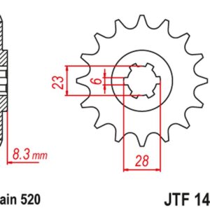 JT ZĘBATKA PRZEDNIA 436 13 SUZUKI LT 500 '88-92', RM 465 '81-82', RM 500 '83-84' (43613JT) (ŁAŃC. 520)