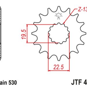 JT ZĘBATKA PRZEDNIA 439 15 SUZUKI GSX 400 '81-86', GR 650 '83-85' (43915JT) (ŁAŃC. 530)