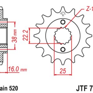 JT ZĘBATKA PRZEDNIA 490 13 DUCATI MONSTER 600/750/900 (49013JT) (ŁAŃC. 520)