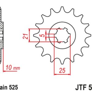 JT ZĘBATKA PRZEDNIA 506 14 KAWASAKI S1 250 '73-75' KH 250 '75-82' (50614JT) (ŁAŃC. 525) NA ZAMÓWIENIE