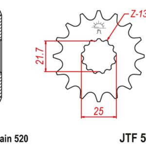 JT ZĘBATKA PRZEDNIA 565 17 SUZUKI GS500E '89-'93 (56517JT) (ŁAŃC. 520) (+1)