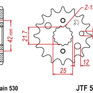 JT ZĘBATKA PRZEDNIA 566 15 / 513 15 KAWASAKI VN 800 A,B,C 96-06 (56615JT) (ŁAŃC. 530)