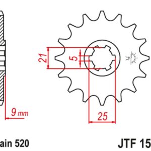JT ZĘBATKA PRZEDNIA 569 13 KAWASAKI KXT 250 '87' (56913JT) (ŁAŃC. 520)