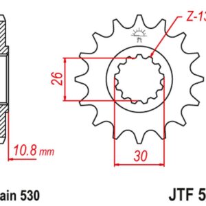 JT ZĘBATKA PRZEDNIA 579 14 YAMAHA R1/ FJ 1200/ XJR (57914JT) (ŁAŃC. 530)
