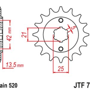 JT ZĘBATKA PRZEDNIA 723 14 CAGIVA 350 ELEPHANT (72314JT) (ŁAŃC. 520) NA ZAMÓWIENIE