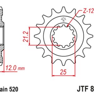 JT ZĘBATKA PRZEDNIA 823 12 HUSQVARNA / HUSABERG (82312JT) (ŁAŃC. 520)