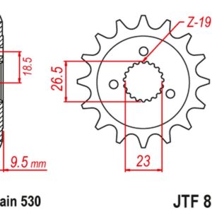 JT ZĘBATKA PRZEDNIA 884 21 HARLEY DAVIDSON XLH883 SPORTSTER '84-90'; XLH1200 SPORTSTER '84-90' (88421JT) (ŁAŃC. 530)