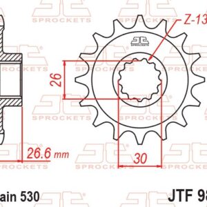 JT ZĘBATKA PRZEDNIA 985 19 HARLEY DAVIDSON RA 1250 PAN AMERICA / S / ST '21-'25 (JTF985.19) (ŁAŃC. 530)
