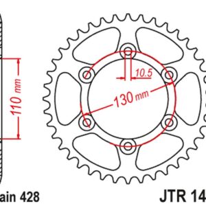 JT ZĘBATKA TYLNA 1494 56 KAWASAKI NINJA 125/Z 125 '19 (JTR1494.56)* (ŁAŃC. 428)