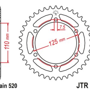 JT ZĘBATKA TYLNA 1514 41 CAGIVA 125 FRECCIA '88-'89, BLUES '87-'95 (151441JT) (ŁAŃC. 520) NA ZAMÓWIENIE