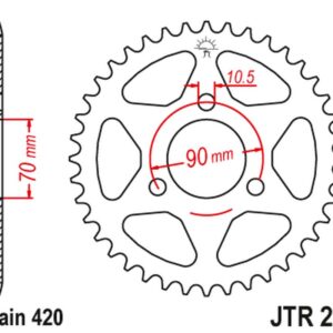 JT ZĘBATKA TYLNA 239 50 HONDA MTX 80R '83-'86, MBX 50 (23950JT) (ŁAŃC. 420)