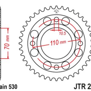 JT ZĘBATKA TYLNA 246 37 HONDA CB 250 N '78-82' CM/CB 400 N/T/A '78-83' (24637JT) (ŁAŃC.530)