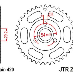 JT ZĘBATKA TYLNA 255 26 HONDA Z 50 MONKEY (25526JT) (ŁAŃC.520)