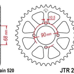 JT ZĘBATKA TYLNA 256 42 HONDA MTX 200 '83-86' (25642JT) (ŁAŃC.520