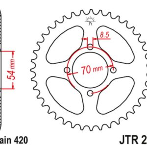 JT ZĘBATKA TYLNA 257 39 HONDA C 50/70 '75-87' (25739JT) (ŁAŃ420) NA ZAMÓWIENIE