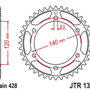 JT ZĘBATKA TYLNA 260 50 HONDA XLR 250 BAJA '88-94' (26050JT) (ŁAŃC428)