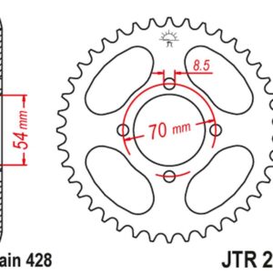 JT ZĘBATKA TYLNA 262 40 HONDA C 90 '75-82' (26240JT) (ŁAŃC.428) NA ZAMÓWIENIE