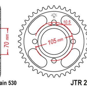 JT ZĘBATKA TYLNA 278 34 HONDA CB 250 '73-77',CJ 250 '76-79', CB 360/400 '75-79' (27834JT) (ŁAŃC.530)