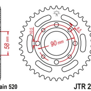 JT ZĘBATKA TYLNA 279 30 HONDA CB 250 TWO FIFTY, NIGHTHAWK '92-'02, CMX250 REBEL (27931JT) (ŁAŃC. 520)