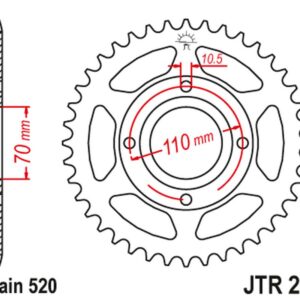 JT ZĘBATKA TYLNA 281 44 HONDA CB 250 RSA '80-83' (28144JT) (ŁAŃC520)