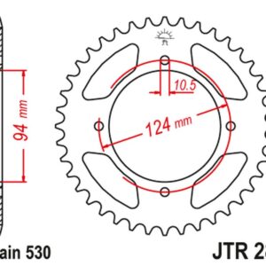JT ZĘBATKA TYLNA 282 37 HONDA CB 500F/K '78-'80 (28237JT) (ŁAŃC. 530)