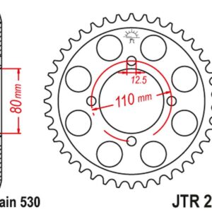 JT ZĘBATKA TYLNA 284 37 HONDA CB 650 Z,A,B,C '79-'82 (28437JT) (ŁAŃC. 530) NA ZAMÓWIENIE