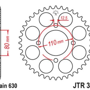 JT ZĘBATKA TYLNA 333 41 HONDA CB 750 F '77-80' (33341JT) (ŁAŃC.630)