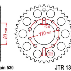 JT ZĘBATKA TYLNA 334 47 HONDA CB 750F '80-'82 (33447JT) (ŁAŃC. 530)