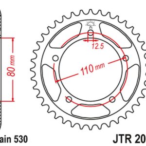 JT ZĘBATKA TYLNA 334 47 TRIUMPH 750/900/955/1000/1200 TROPHY/DAYTONA/SPRINT/TIGER/TRIDENT '91-03' (33447JT) (ŁAŃC.530)