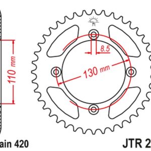JT ZĘBATKA TYLNA 4306 46 HONDA CR 80/85 '85-'07 (430646JT) (ŁAŃC. 420)